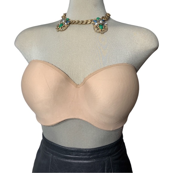 LILYETTE  Beige Strapless padded Bra Size 36 D - Picture 1 of 8
